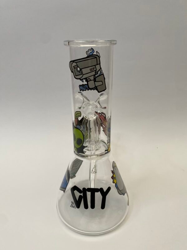Glass Ice Bong Percolator City Squadafum