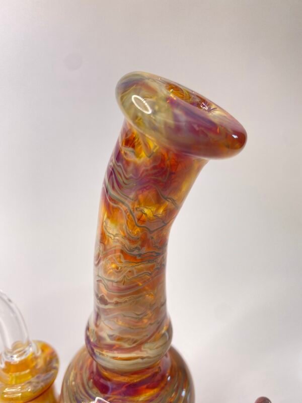 Bong mini rig full color Amber purple + banger y caps