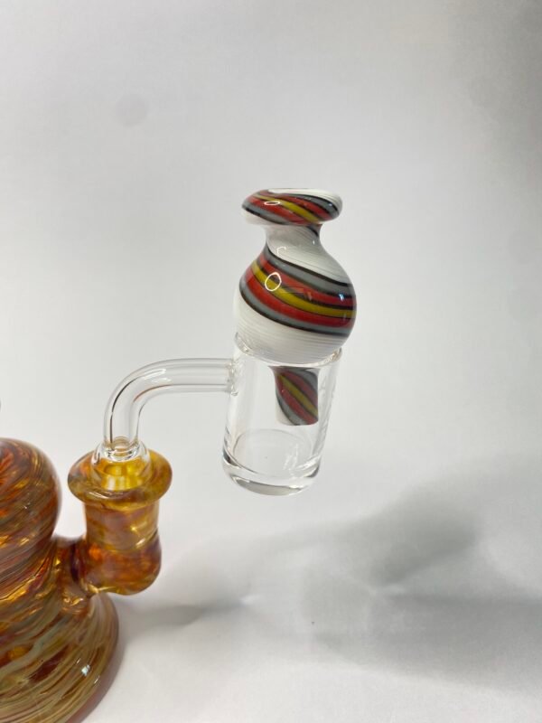 Bong mini rig full color Amber purple + banger y caps