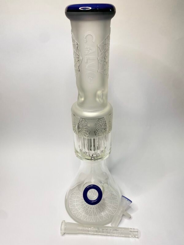 Blue Sandblasted Beaker Calvo Glass