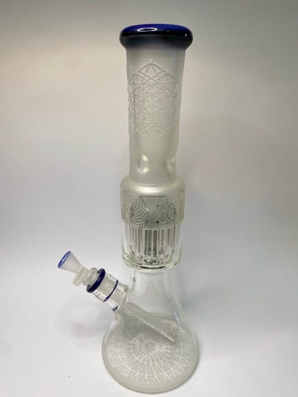 Blue Sandblasted Beaker Calvo Glass