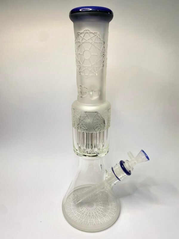 Blue Sandblasted Beaker Calvo Glass