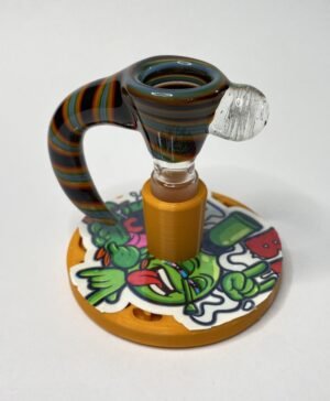 Bowl macho 14 mm soplado en vidrio multicolor verde petroleo