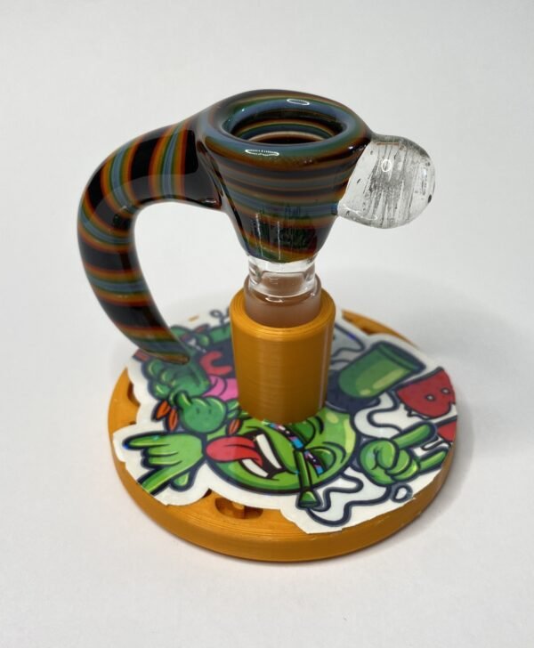 Bowl macho 14 mm soplado en vidrio multicolor verde petroleo