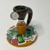 Bowl macho 14 mm soplado en vidrio multicolor verde petroleo