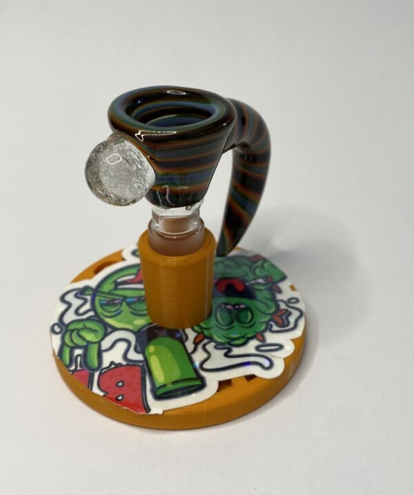Bowl macho 14 mm soplado en vidrio multicolor verde petroleo