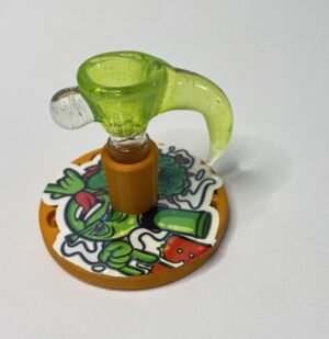 Bowl macho 14 mm soplado en vidrio verde lima