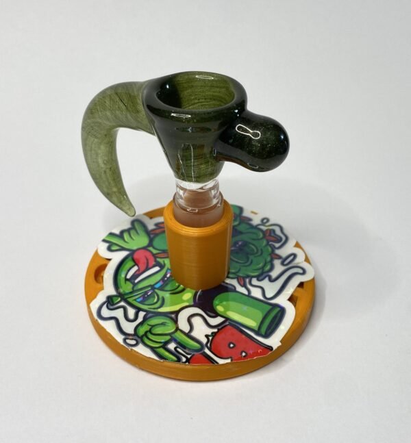 Bowl macho 14 mm soplado en vidrio verde oliva