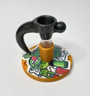 Bowl macho 14 mm soplado en vidrio negro